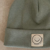 Strick-Jersey Mütze Schilfgrün