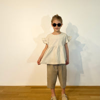 Volant-Top Raw Linen