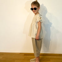 Volant-Top Raw Linen