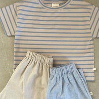 Oversized T-Shirt Lightblue Stripes