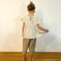 Volant-Top Raw Linen