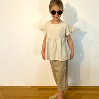 Volant-Top Raw Linen