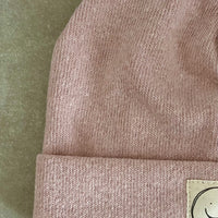 Strick-Jersey Mütze Vintage Rose