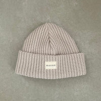 Grobstrick-Mütze Café au lait