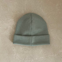 Strick-Jersey Mütze Schilfgrün