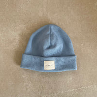 Strick-Jersey Mütze Skyblue