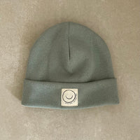 Strick-Jersey Mütze Schilfgrün