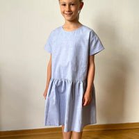 Kurzarm-Kleid Chambray
