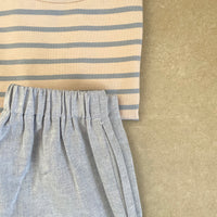 Oversized T-Shirt Lightblue Stripes