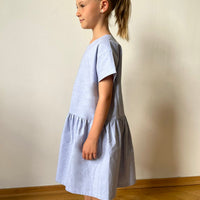 Kurzarm-Kleid Chambray