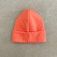 Strick-Jersey Mütze Coral