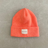 Strick-Jersey Mütze Coral