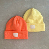 Strick-Jersey Mütze Coral