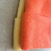 Strick-Jersey Mütze Lemon