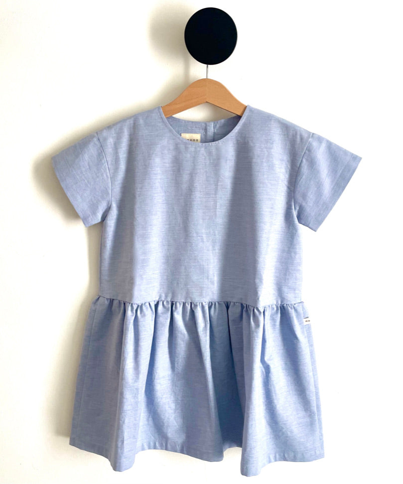 Kurzarm-Kleid Chambray