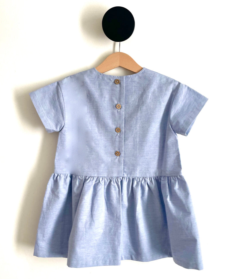 Kurzarm-Kleid Chambray
