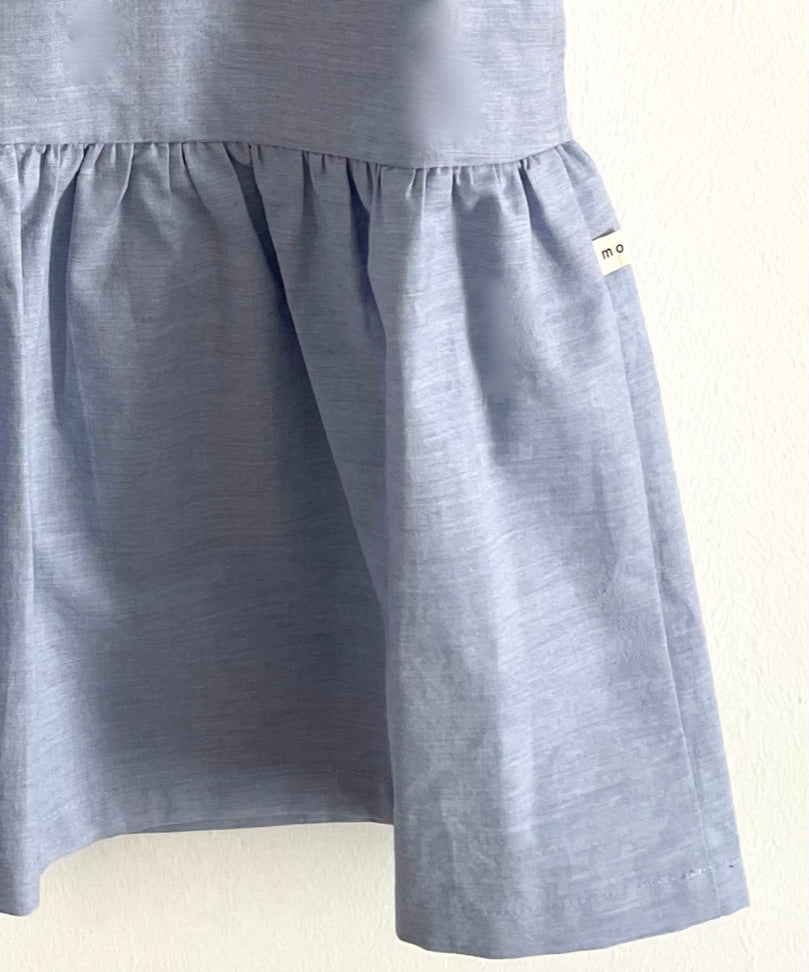Kurzarm-Kleid Chambray