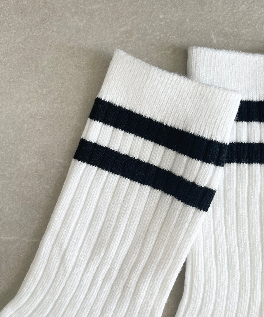 Crew Socken mit Kontrast-Streifen