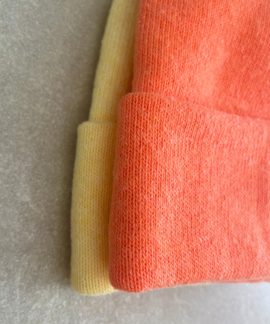 Strick-Jersey Mütze Coral