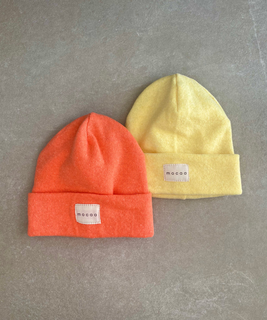 Strick-Jersey Mütze Lemon