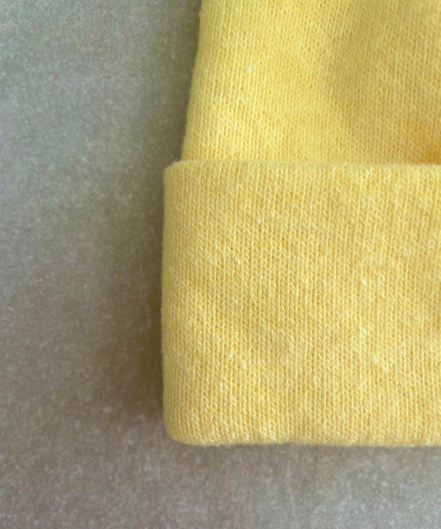 Strick-Jersey Mütze Lemon