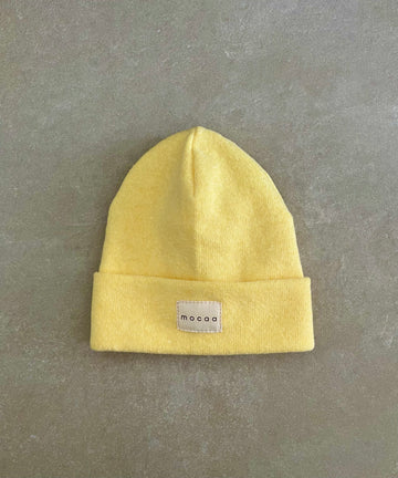 Strick-Jersey Mütze Lemon