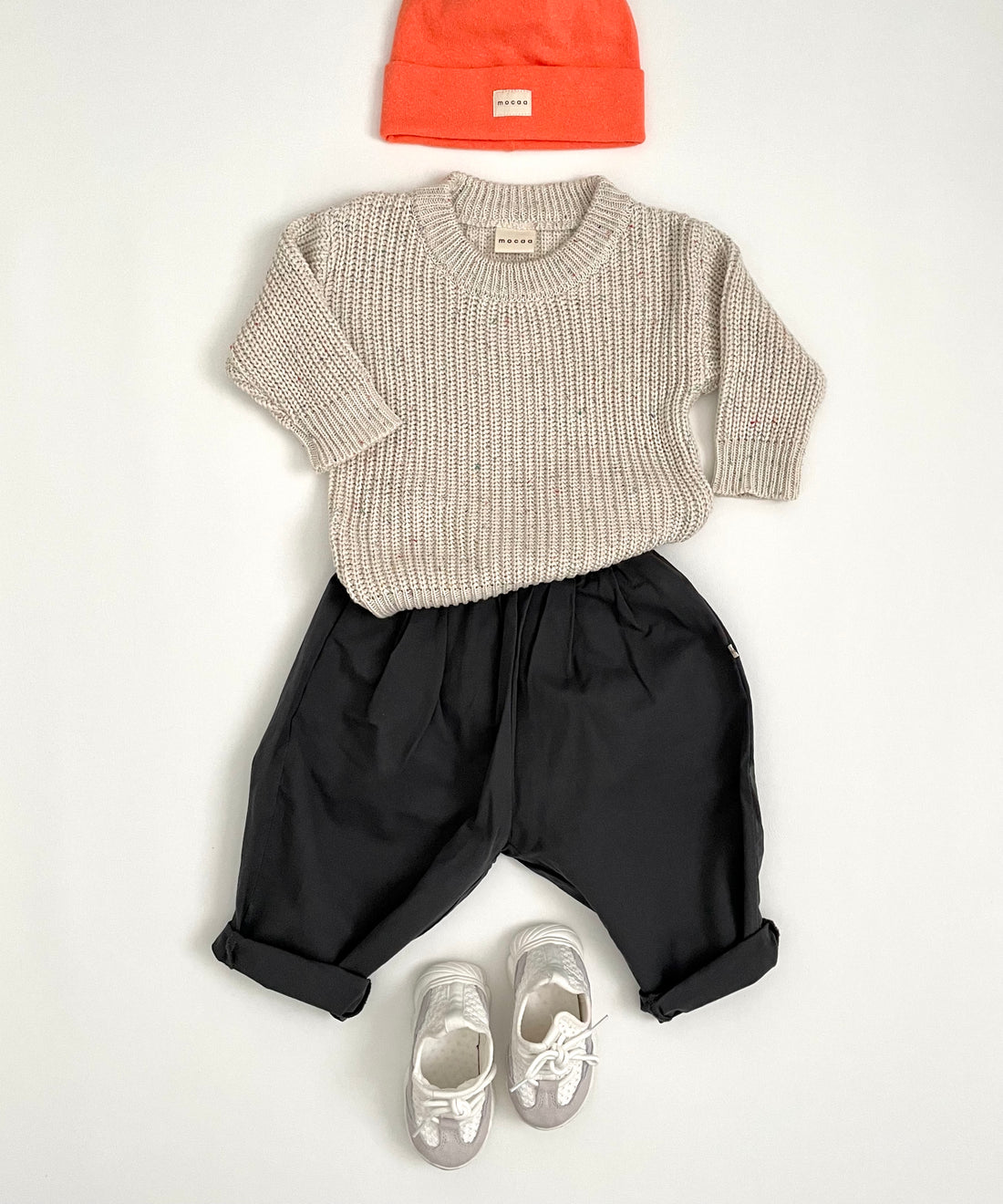 Strick-Jersey Mütze Coral